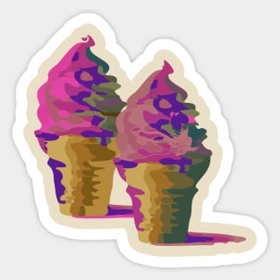 Multi colored ice cream Sticker